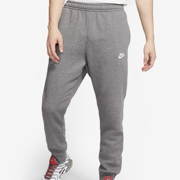 Nike Sportswear Club Fleece Men’s Size S Charcoal Heather Comfort Jogger Pants - Picture 1 of 6